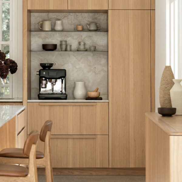 Prefinished Tasmanian Oak panels with crown cut grain and natural matt finish